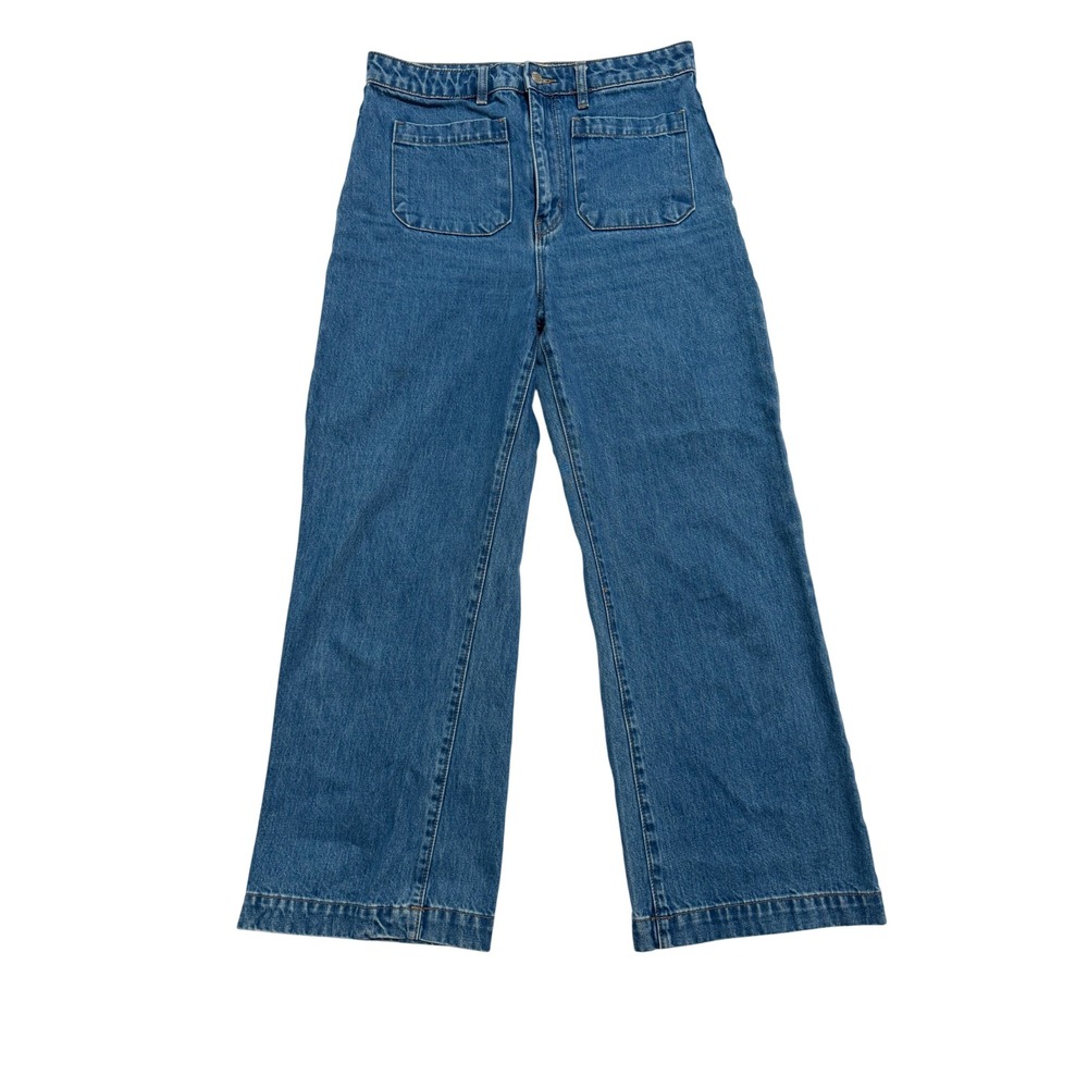 Rolla's Sailor Jeans Women 31 Blue Excellent High Rise Wide Leg Patch Pockets